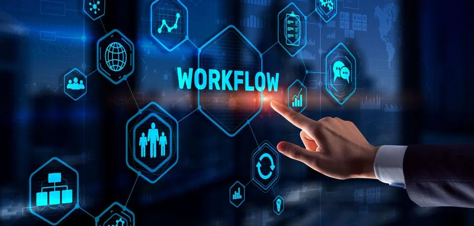 Workflow Repeatability Systematization Buisness Process. Business Technology Stock Photos