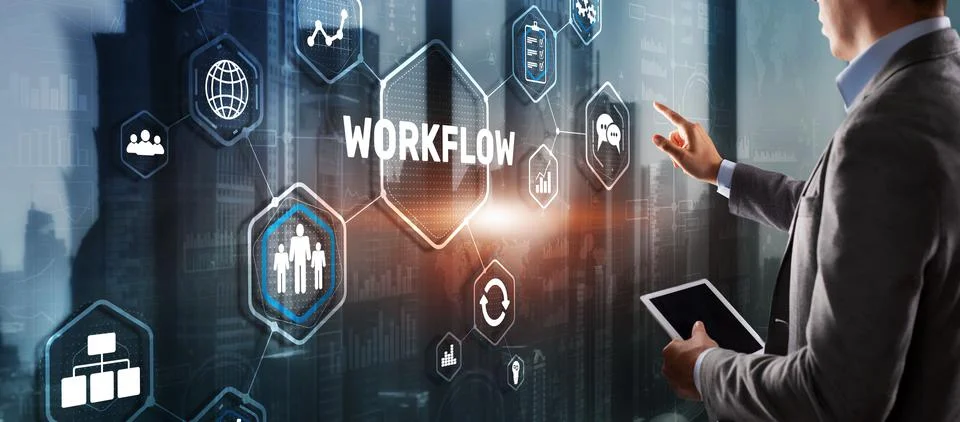 Workflow Repeatability Systematization Buisness Process. Business Technology Stock Photos