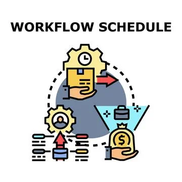 Workflow schedule planning process concept operating business Illustrazione stock