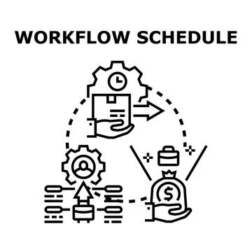 Workflow schedule planning process concept operating business Stock Illustration