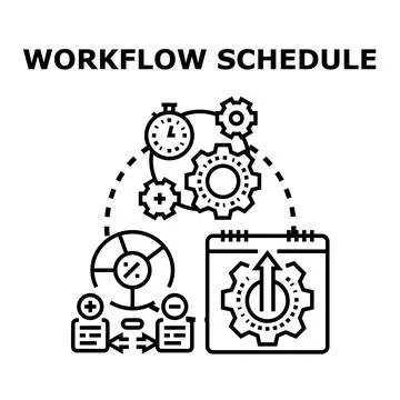 Workflow scheduling and business process optimization concept Stock Illustration