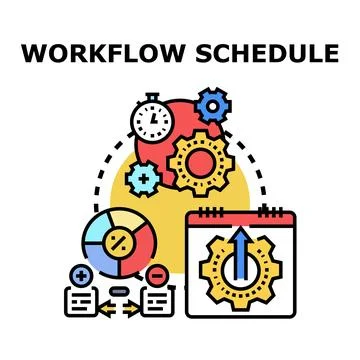 Workflow scheduling and business process optimization concept Stockillustratie