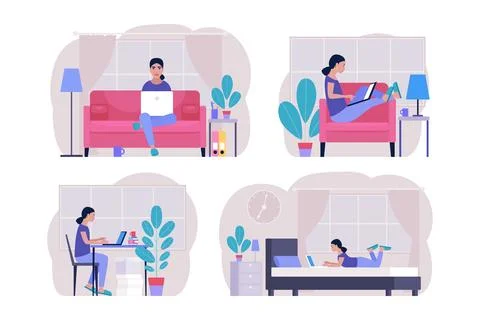 Workflow set Stock Illustration