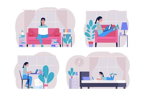 Workflow set Stock Illustration