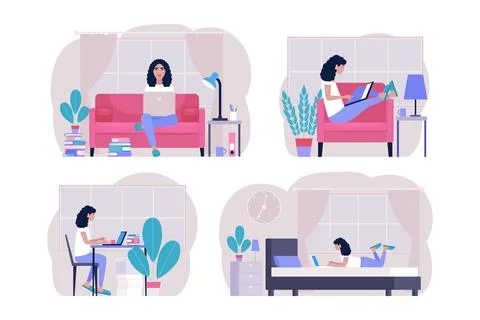 Workflow set Stock Illustration