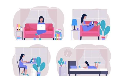 Workflow set Stock Illustration