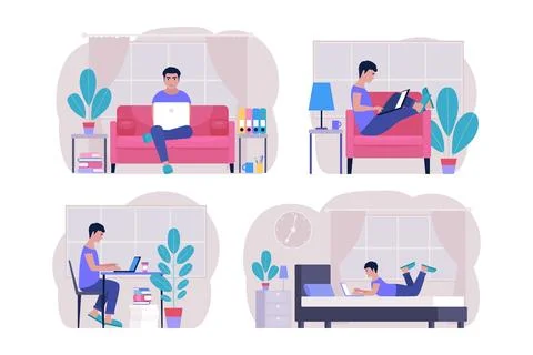 Workflow set Stock Illustration