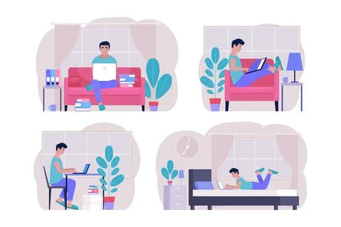 Workflow set Stock Illustration