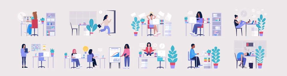Workflow set Stock Illustration