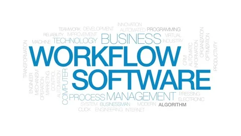 Workflow software animated word cloud, text design animation. Kinetic Stock Footage 81617910