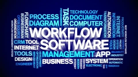 Workflow Software animated word cloud,animation tag kinetic typography loop. Video stock 262660802