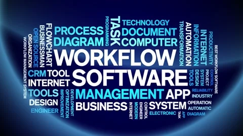 Workflow Software animated word cloud,animation tag kinetic typography loop. 스톡 동영상 262662080