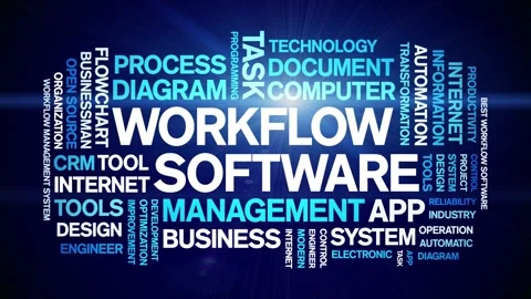 Workflow Software animated word cloud,animation tag kinetic typography loop. 스톡 동영상 262662522