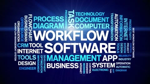 Workflow Software animated word cloud,animation tag kinetic typography loop. 스톡 동영상 262662595