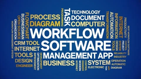 Workflow Software animated word cloud,animation tag kinetic typography loop. 스톡 동영상 262663832
