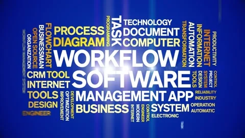 Workflow Software animated word cloud,animation tag kinetic typography loop. 스톡 동영상 262668533