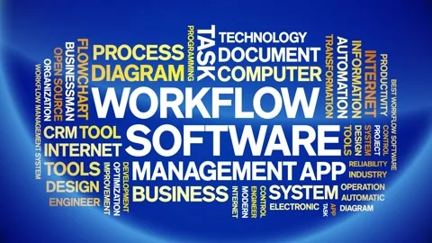Workflow Software animated word cloud,animation tag kinetic typography loop. 스톡 동영상 262672606
