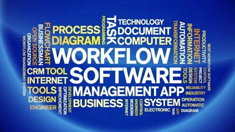Workflow Software animated word cloud,animation tag kinetic typography loop. 스톡 동영상 262674411