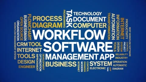 Workflow Software animated word cloud,animation tag kinetic typography loop. 스톡 동영상 262928818