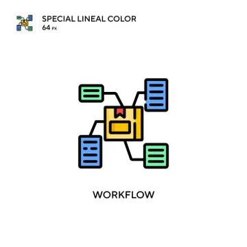 Workflow Special lineal color icon. Illustration symbol design template for w 스톡 일러스트