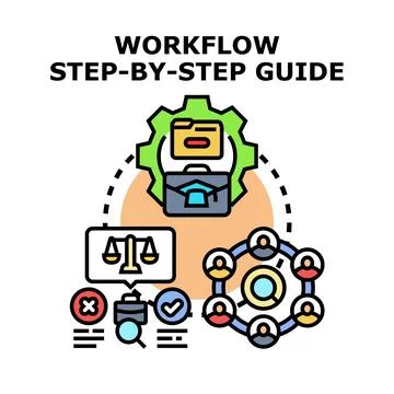 Workflow step by step guide concept vector illustration 스톡 일러스트