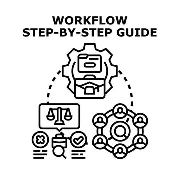 Workflow step by step guide concept vector illustration Stock Illustration