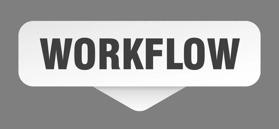 Workflow sticker. workflow sign isolated on gray background Stockillustratie