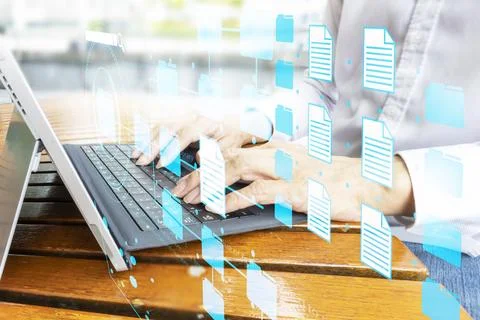 Workflow for storing business documents,Efficient arrangement of working do.. Stock Photos