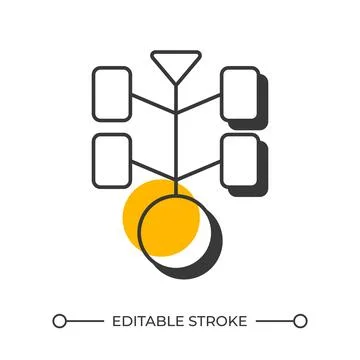 Workflow structure offset shadow line icon Stock Illustration