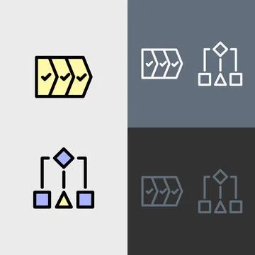 Workflow symbol -Workflow and project management icon Illustrazione stock