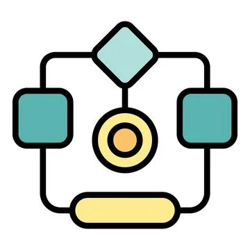 Workflow system icon vector flat Illustrazione stock