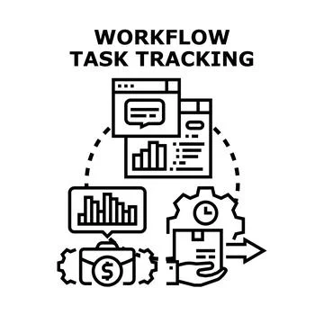 Workflow task tracking and management concept 库存插图