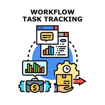 Workflow task tracking and management concept 스톡 일러스트