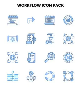 Workflow Two Colour Vector Icons Pack Stock-Illustration