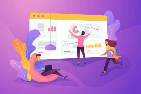 Workflow vector creative concept illustration. Stock Illustration