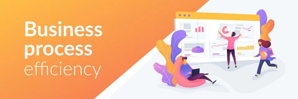 Workflow web banner concept. Stock Illustration