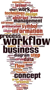 Workflow word cloud Stock Illustration