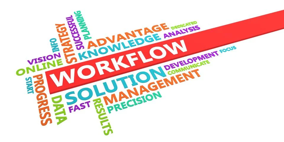 Workflow Word Cloud Stock Illustration