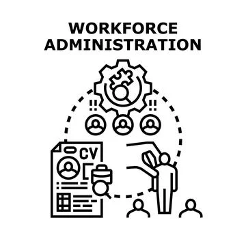 Workforce administration selecting human resources employment concept Stock Illustration