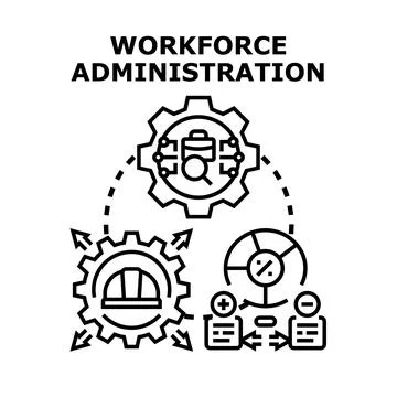 Workforce administration system coordinating human resources management Stock Illustration