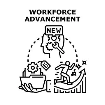 Workforce advancement and professional skill development concept Ilustración de archivo