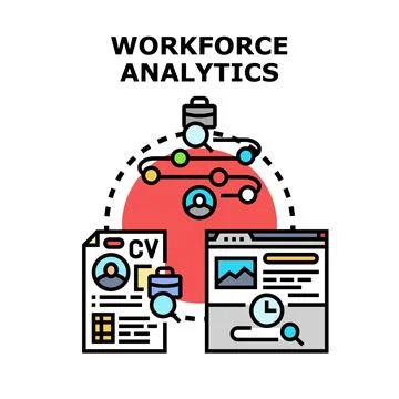 Workforce analytics concept analyzing employment data and human resources Stock Illustration