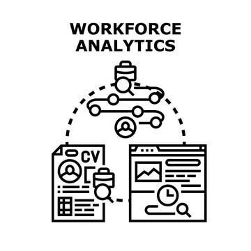 Workforce analytics concept analyzing employment data and human resources Stock Illustration