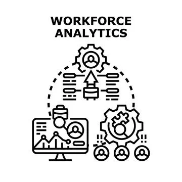 Workforce analytics optimizing human resource management processes Stockillustratie