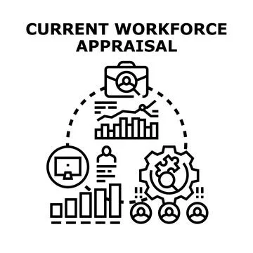 Workforce appraisal concept evaluating employee performance and development Stock Illustration