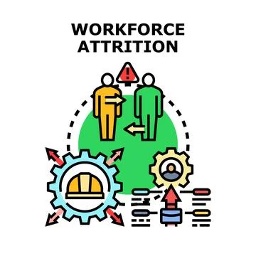Workforce attrition concept impacting business human resources Stock Illustration