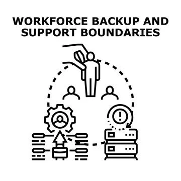 Workforce backup and support boundaries planning concept Stock Illustration