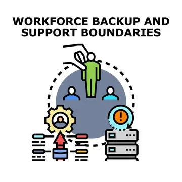 Workforce backup and support boundaries planning concept Stock Illustration