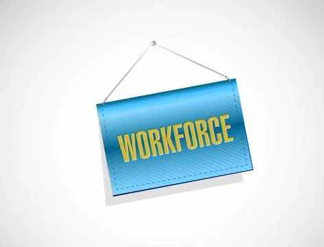 Workforce banner sign concept 스톡 일러스트