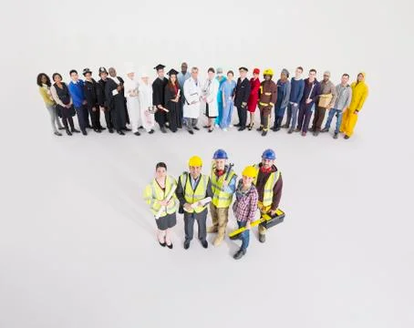 Workforce behind construction workers Stock Photos